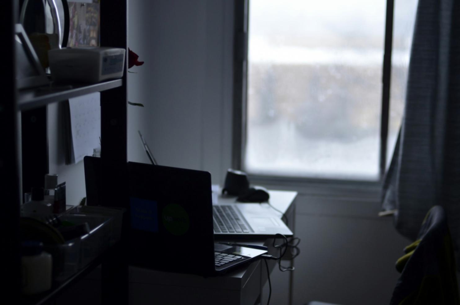 Financial analysis workspace with charts and data